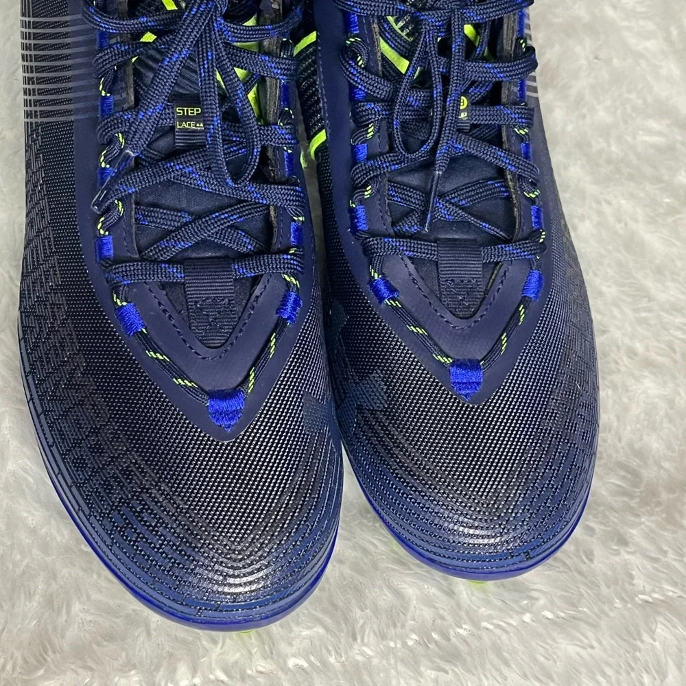 UNDER ARMOUR Highlight MC Flex Wrap Navy Blue Green Neon Football Cleats Mens 12